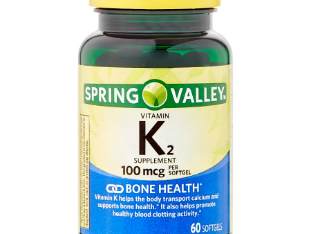 Vitamina K2 - Spring Valley - 100 mcg - 60 Capsulas blandas Fashion