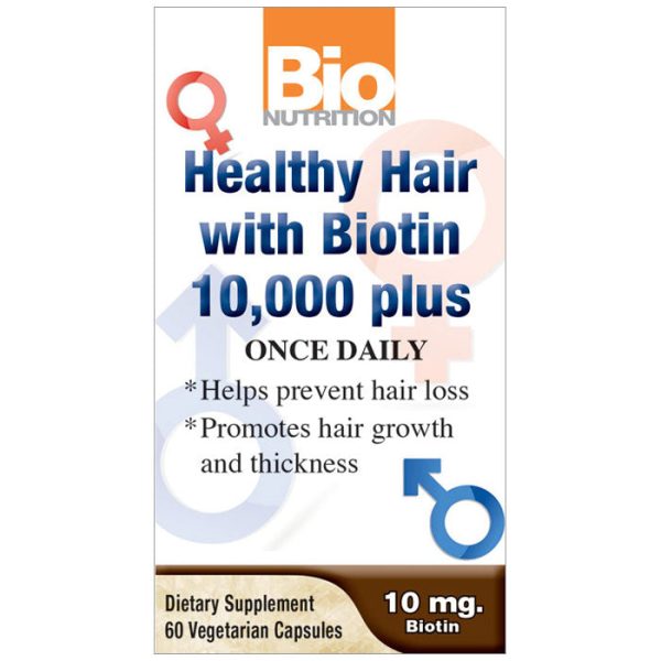 Healthy Hair with Biotin, 60 Vegetarian Capsules, Bio Nutrition Inc. Sale