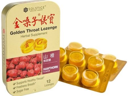 Golden Throat Lozenge, Sugar Free, Hawthorn Flavor, 12 Lozenges Hot on Sale