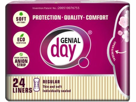 Eco Certified Cotton Menstrual Liners with Anion Strip, 24 ct, Genial Day For Cheap