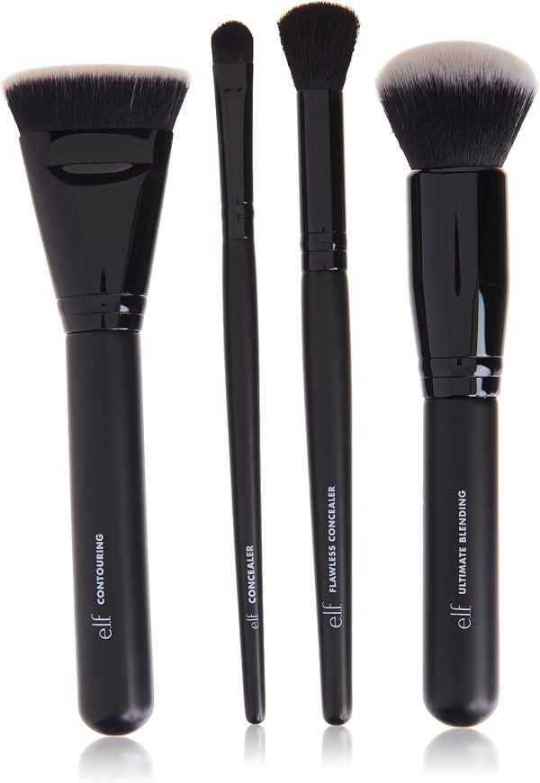 Elf Complexion Perfection Brush Kit, brochas de maquillaje para corrector y base, fabricadas con cerdas sintéticas libres de crueldad animal For Discount