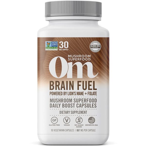 Brain Fuel Mushroom Superfood Daily Boost Capsules, 90 Vegetarian Capsules, Om Organic Mushroom Nutrition Sale