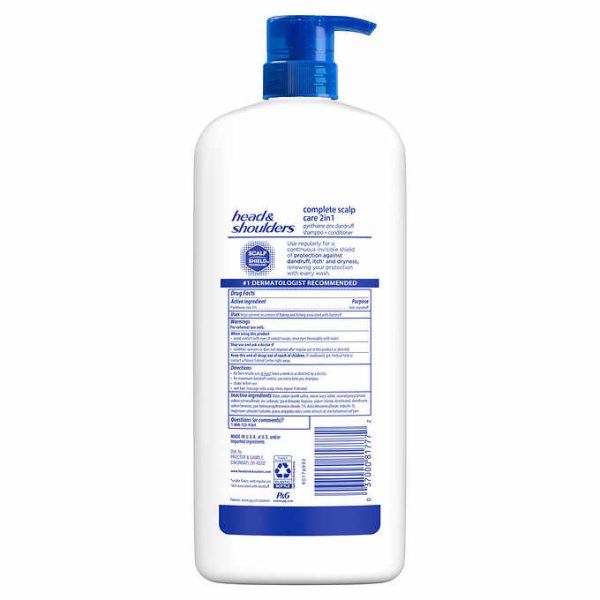 Head & Shoulders Complete Scalp Care shampoo y acondicionador anticaspa 2 en 1 con aceite de almendras y aloe vera, 1.18L For Sale