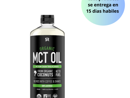 Aceite Orgánico de Coco MCT Sports Research , Certificado por USDA, KETO y PALEO , Non-GMO Combustible Corporal   1183 ml. on Sale