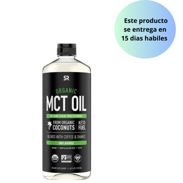 Aceite Orgánico de Coco MCT Sports Research , Certificado por USDA, KETO y PALEO , Non-GMO Combustible Corporal   1183 ml. on Sale