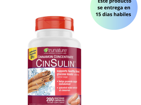 Trunature Cinnamon Concentrate Cinsulin 500mg, 200 Capsulas Online Sale