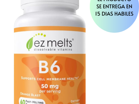 EZ Melts B6 50 mg 60 tabletas Sabor a naranja, sublingual Online Sale