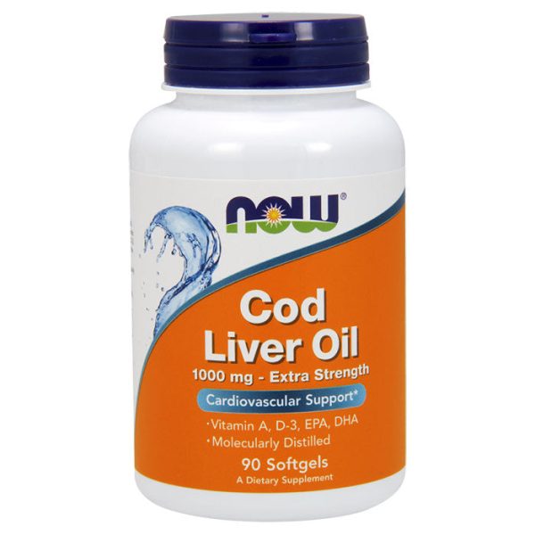 Cod Liver Oil Extra Strength 1000 mg, 90 Softgels, NOW Foods Supply