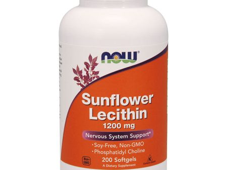 Sunflower Lecithin 1200 mg Soy-Free, Non-GMO, 200 Softgels, NOW Foods Online now