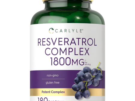 Resveratrol complex 1800mg , 180 capsulas - Carlyle For Discount