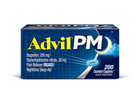 Advil PM (200 unidades) Alivio del dolor Ayuda para dormir nocturna Capsula revestida, 200 mg de ibuprofeno Online now