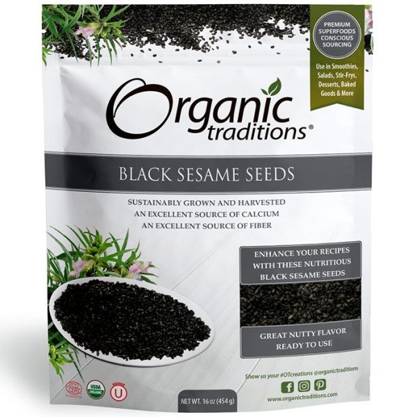 Organic Black Sesame Seeds, Value Size, 16 oz (454 g), Organic Traditions Online Hot Sale