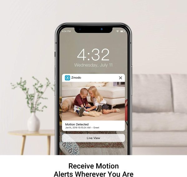 Zmodo Mini Pro, cámara de seguridad inalámbrica enchufable 1080P, cámara doméstica inteligente para interiores con detección de movimiento AI, , visión nocturna, audio bidireccional, Alexa y asistente de Google disponibles Online Sale