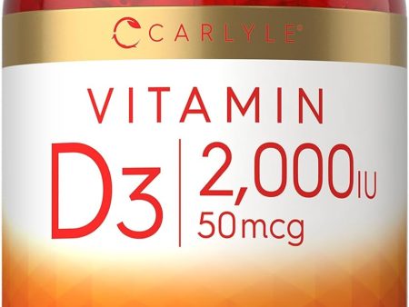 Vitamina D3 2000 UI 50 mcg  400 cápsulas blandas sin OMG y sin gluten Carlyle Laboratorio Sale