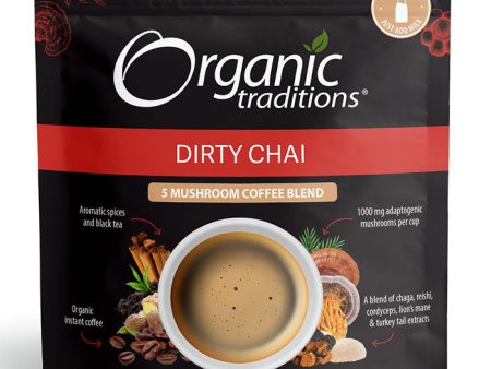 5 Mushroom Coffee Blend, Dirty Chai, 3.5 oz (100 g), Organic Traditions For Cheap