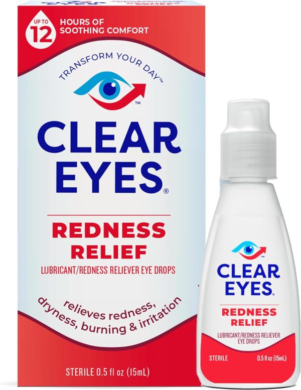 CLEAR EYES alivio gotas para los ojos enrojecidos - lubricante, 0.5 oz (15ml) on Sale