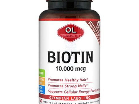 Biotin 10,000 mcg, 60 Tablets, Olympian Labs For Discount