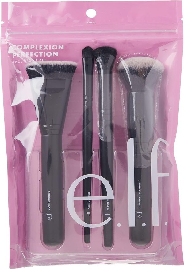 Elf Complexion Perfection Brush Kit, brochas de maquillaje para corrector y base, fabricadas con cerdas sintéticas libres de crueldad animal For Discount