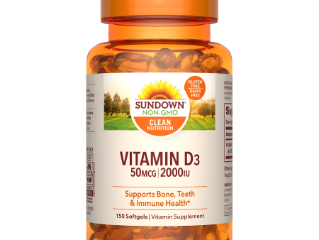 Vitamina D3 - 50mcg(2000 IU) en Capsulas de Gel - Sundown Discount