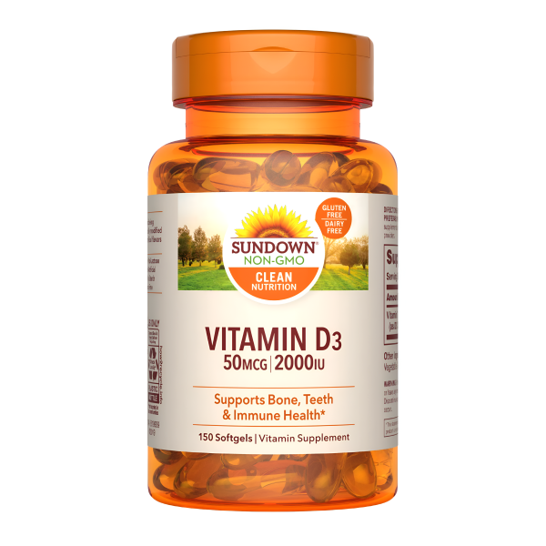 Vitamina D3 - 50mcg(2000 IU) en Capsulas de Gel - Sundown Discount