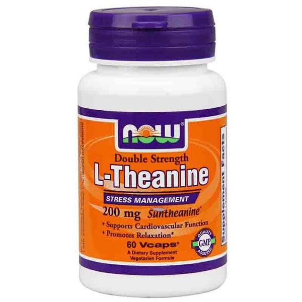 L-Theanine 200 mg Double Strength, 120 Veg Capsules, NOW Foods Sale