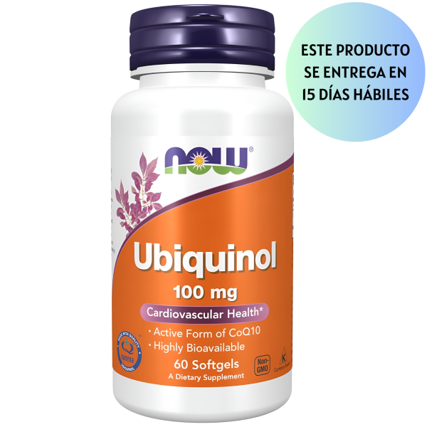 NOW Suplementos, Ubiquinol 100 mg, alta biodisponibilidad (la forma activa de CoQ10), 60 cápsulas blandas Online