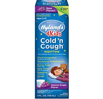 4 Kids Cold  n Cough Nighttime - Grape Flavor, 4 oz, Hyland s Fashion