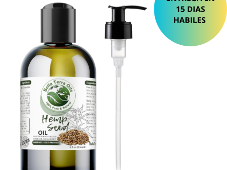 Aceite de semilla de cáñamo. 8 oz prensado en frío, sin refinar. orgánico. 100% puro. Sin OMG. Sin hexanos. Alivia los síntomas de Eczema Psoriasis Rosacea. Hidratante natural. Para cabello, piel, barba, estrías. Sale