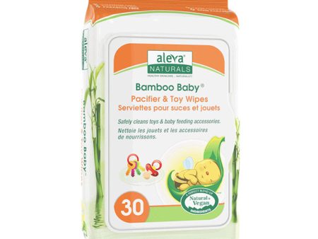 Bamboo Baby Pacifier & Toy Wipes, 30 Count, Aleva Naturals Online Hot Sale