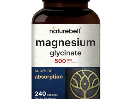 Glysinate de Magnesio 500mg , 240 capsulas  - Naturebell Discount