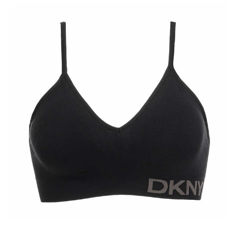 DKNY Bralette sin costuras, sin alambre, 2 unidades (negro gris) For Discount