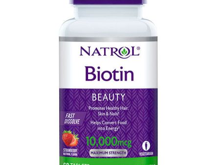 Biotin Fast Dissolve 10000 mcg, 60 Tablets, Natrol Online