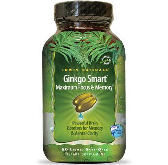 Ginkgo Smart, Maximum Focus & Memory, 120 Liquid Softgels, Irwin Naturals Online