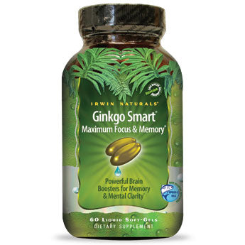 Ginkgo Smart, Maximum Focus & Memory, 120 Liquid Softgels, Irwin Naturals Online