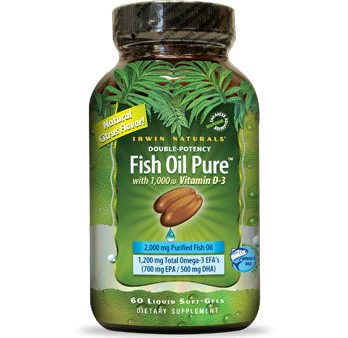 Double-Potency Fish Oil Pure, Citrus Flavor, 60 Liquid Softgels, Irwin Naturals Online