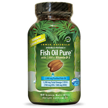 Double-Potency Fish Oil Pure, Citrus Flavor, 60 Liquid Softgels, Irwin Naturals Online