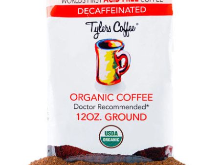 Organic Decaf Ground Acid Free Coffee, 12 oz, Tylers Coffee For Sale