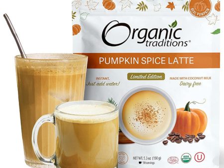 Pumpkin Spice Latte, Instant Coffee, 5.3 oz (150 g), Organic Traditions Online Sale