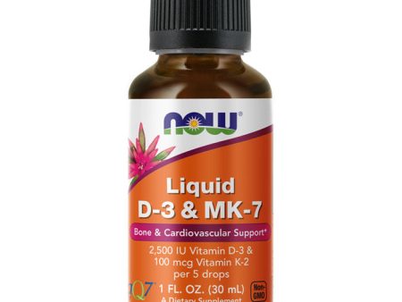 Liquid D-3 & MK-7, 1 oz, NOW Foods Discount