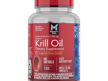 Krill Oil 500mg. Member s Mark Extra Fuerte 160 Capsulas de Gel For Cheap