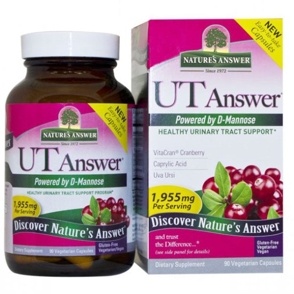 UT Answer Cranberry with D-Mannose, 90 Vegetarian Capsules, Nature s Answer Online