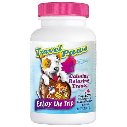 Travel Paws for Dogs, Calming Relaxing Treats, 60 Tablets, Lidtke Fashion