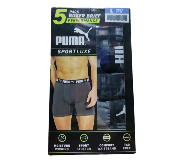 Puma Calzoncillos bóxer de microfibra para hombre, paquete de 5 Fashion